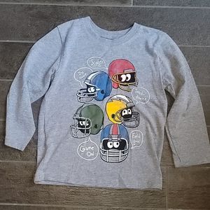 Toddler Gray Cute Football Long Sleeve Kids Tee
